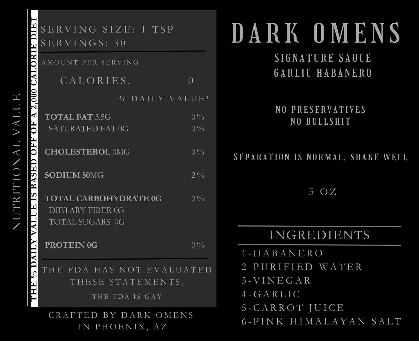 Signature habanero sauce